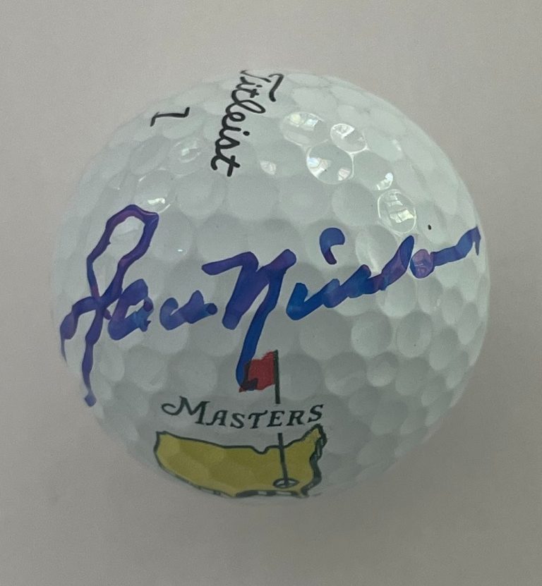JACK NICKLAUS SIGNED AUTOGRAPH TITLEIST 1 MASTERS LOGO GOLF BALL w/PROOF & COA