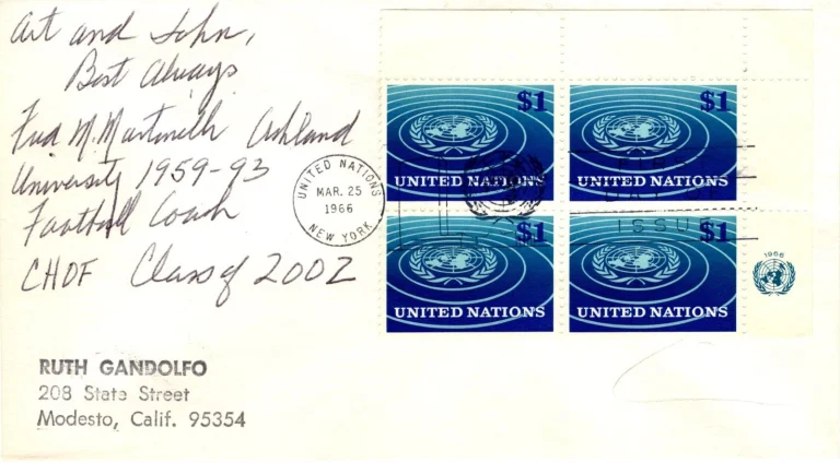 Fred Martinelli Ashland University Eagles Coach HOF Signed Autograph FDC JSA