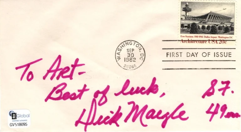 Dick Dicky Maegle San Francisco 49ers Rice Owls HOF Signed Autograph FDC GAI