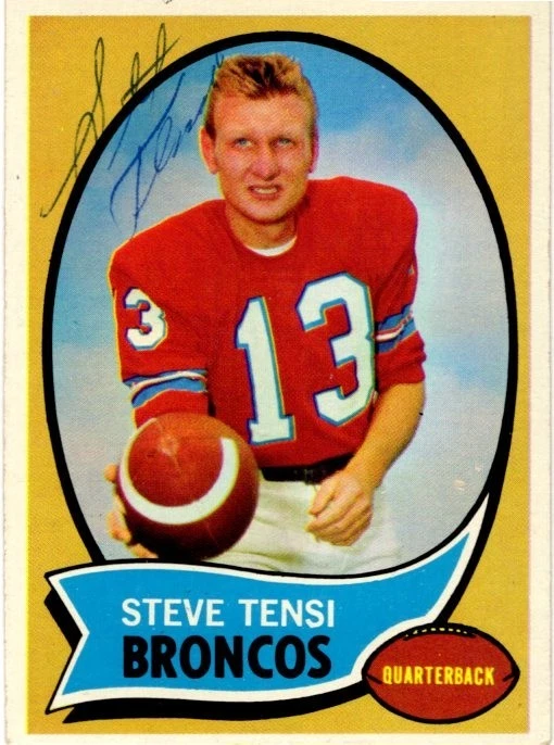 Steve Tensi 1970 Topps Denver Broncos Florida State Signed Card Autograph GAI