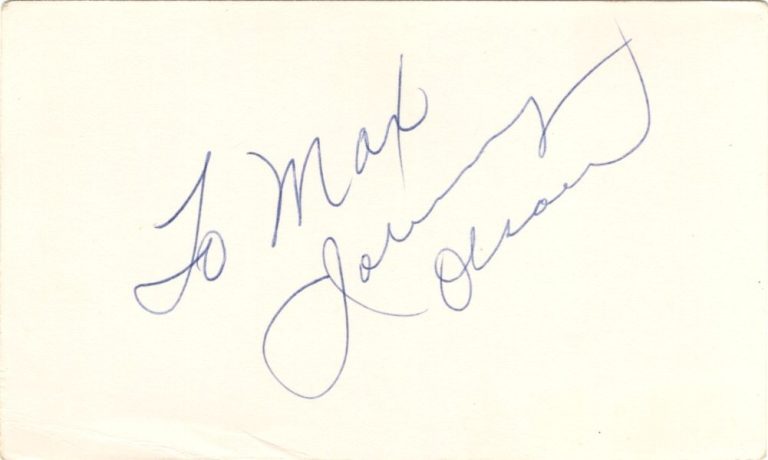 Johnny Olson To Tell the Truth The Price Is Right Match Game Signed Autograph