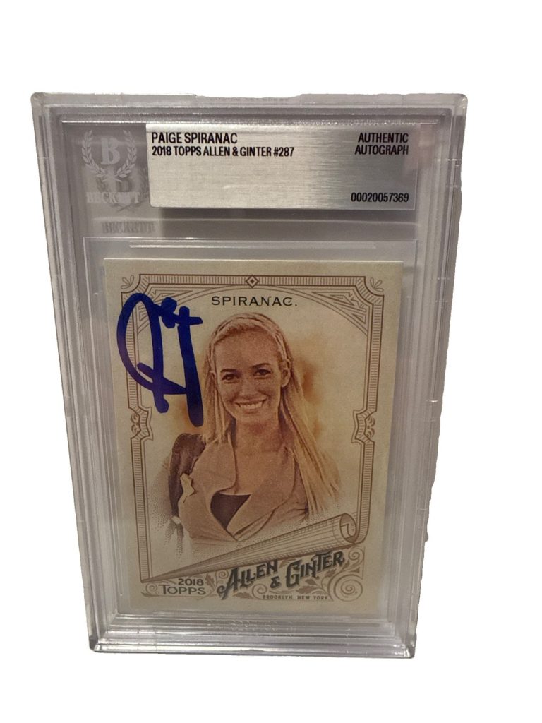 PAIGE SPIRANAC signed 2018 Topps Allen & Ginter Golf Card Beckett 00020057369