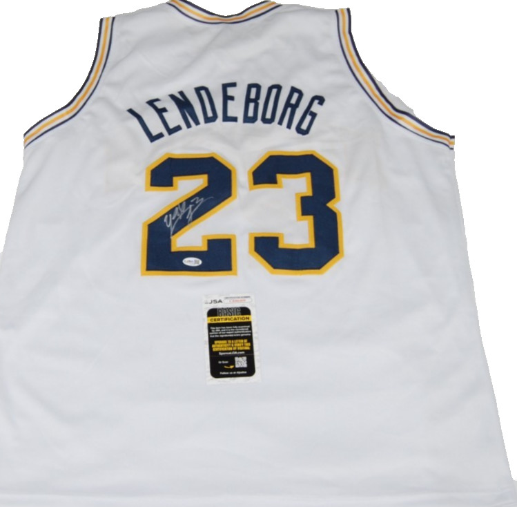 YAXEL LENDEBORG signed (Michigan Wolverines) basketball jersey JSA CR86049
