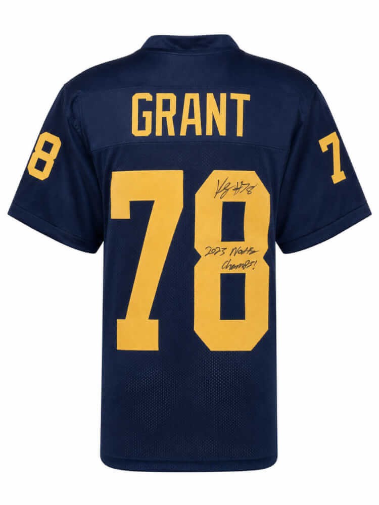 Kenneth Grant Signed Navy Custom College Football Jersey w/Champs - (SS COA)
