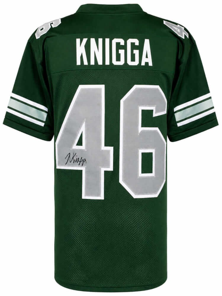 Noah Knigga Signed Green Custom College Football Jersey - (SCHWARTZ SPORTS COA)