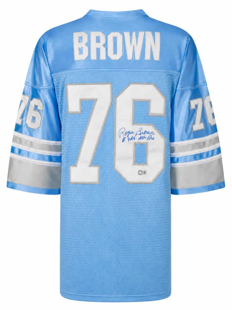 Roger Brown Signed Blue Custom Football Jersey w/8 Yrs All Pro - (SCHWARTZ COA)