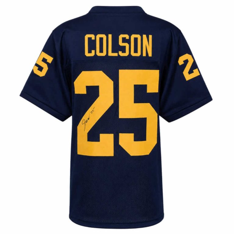 Junior Colson (MICHIGAN) Signed Navy Custom College Football Jersey - (SS COA)