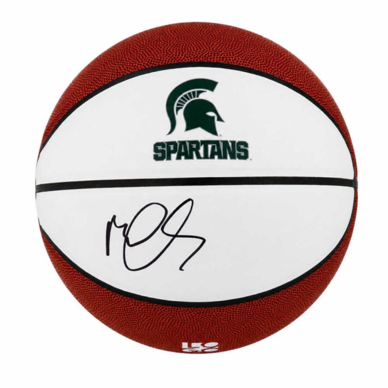 Mateen Cleaves Signed Michigan State Logo Brands White Logo Basketball -(SS COA)