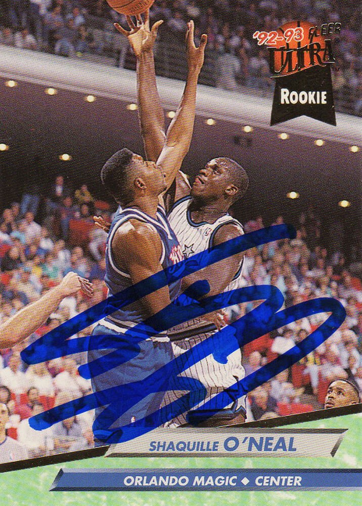 Shaquille O'Neal Autographed Magic 1992 Fleer Ultra Rookie Card #328 (SS COA)