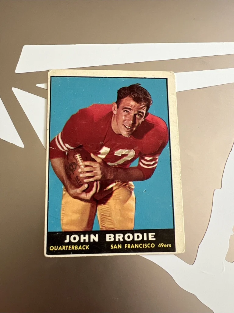 1961 Topps #59 JOHN BRODIE San Francisco 49ers Football Card Rookie RC