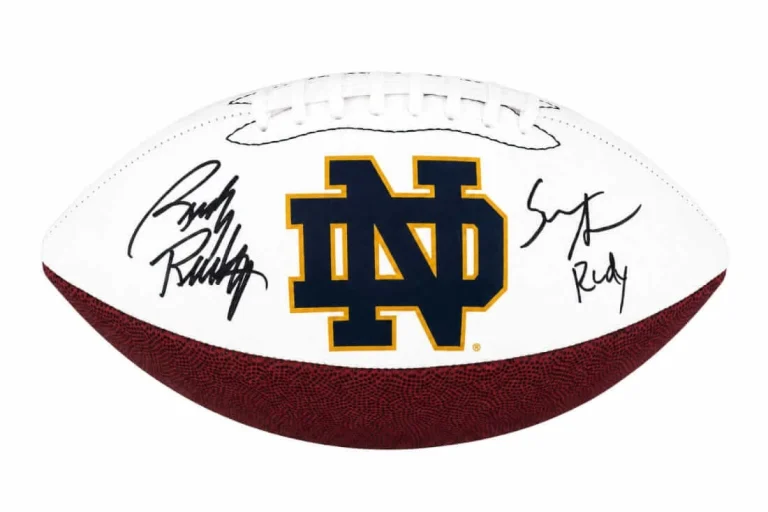 Sean Astin & Rudy Ruettiger Signed Notre Dame Logo Brand Football w/Rudy -SS COA