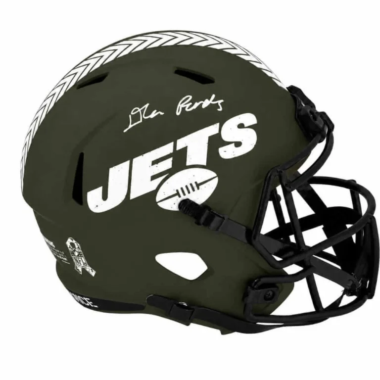 D'Angelo Ponds Signed Jets SALUTE Riddell Full Size Speed Rep Helmet - (SS COA)