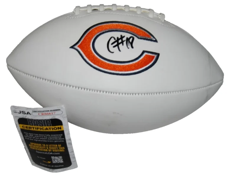 CALEB WILLIAMS signed (CHICAGO BEARS) full size white logo football JSA CR86617
