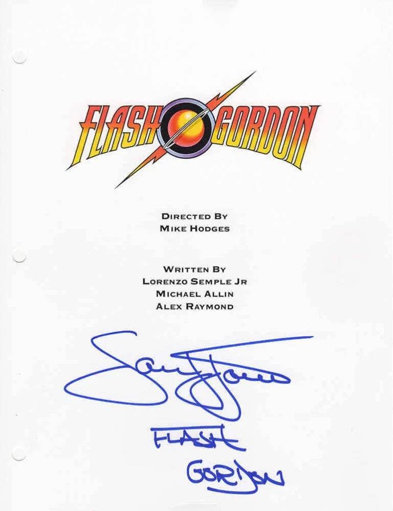 Sam J. Jones Signed Flash Gordon Movie Script Cover Page w/Flash Gordon (SS COA)