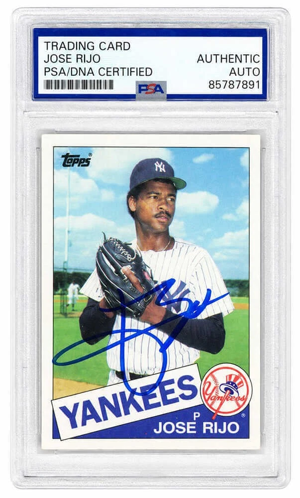 Jose Rijo Signed Yankees 1985 Topps Rookie Baseball Trading Card #238 -(PSA/DNA)