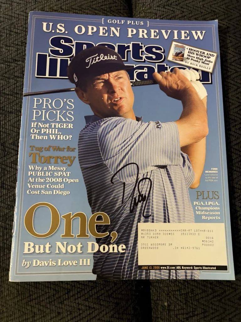 Davis Love III Sports Illustrated Magazine Signed PGA Golf Autographed 6/13/2006