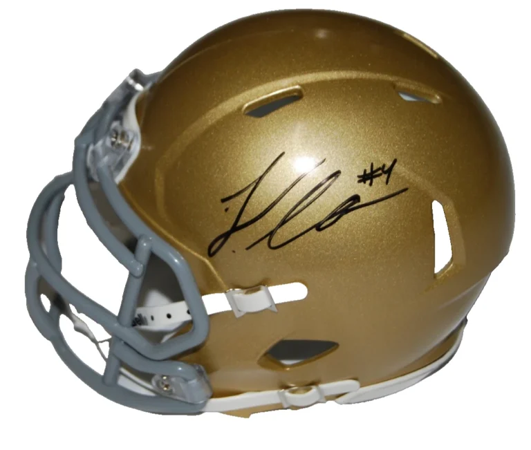 JEREMIAYAH LOVE signed (NOTRE DAME FIGHTING IRISH) mini helmet JSA COA CR86267
