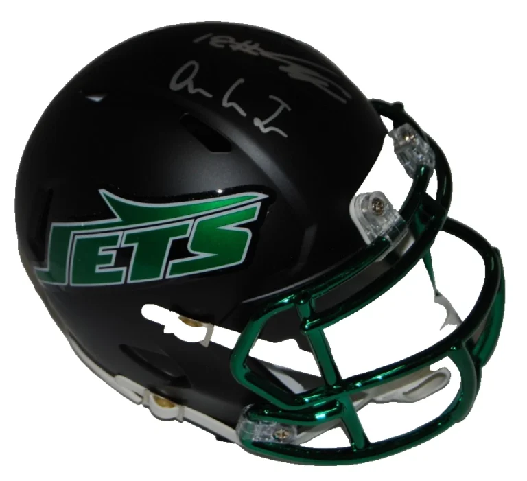 DAVID BAILEY  & OMAR COOPER JR signed (NEW YORK JETS) mini helmet JSA CR86306