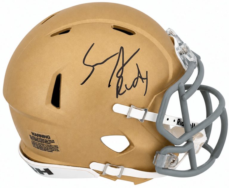 Sean Astin Signed Notre Dame Riddell Speed Mini Helmet w/Rudy - (SCHWARTZ COA)