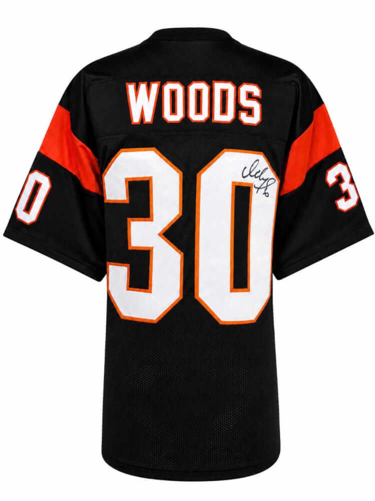 Ickey Woods (BENGALS) Signed Black Custom Football Jersey - (SCHWARTZ COA)