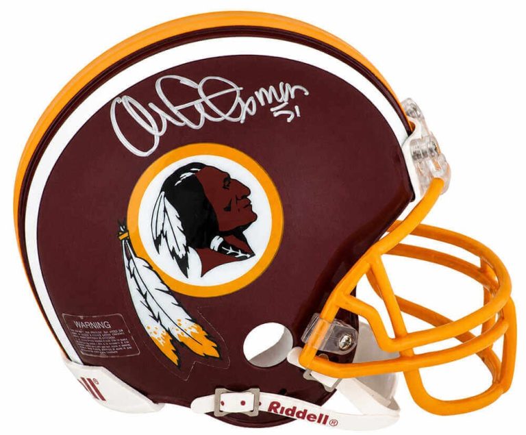 Monte Coleman Signed Redskins T/B Riddell (VSR4) Mini Helmet - (SCHWARTZ COA)