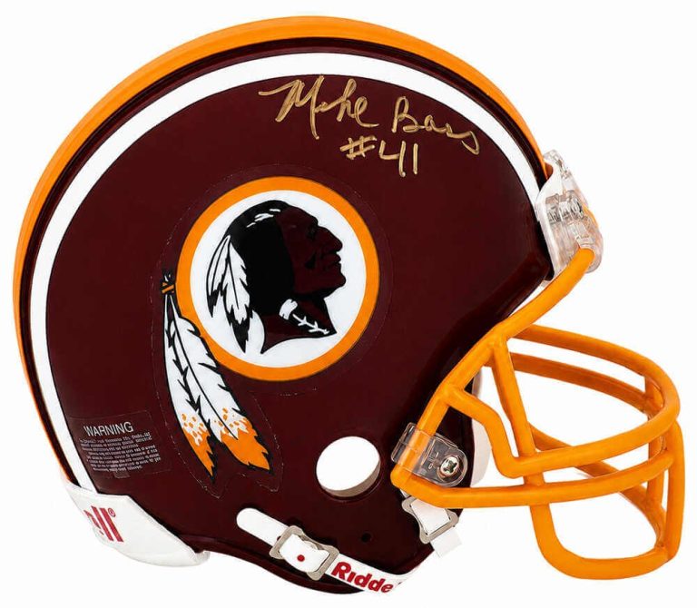Mike Bass Signed Washington Throwback Riddell (VSR4) Mini Helmet -(SCHWARTZ COA)