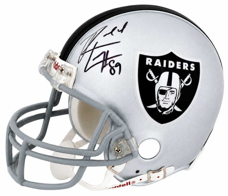 Ronald Curry Signed Raiders Riddell (VSR4) Mini Helmet - (SCHWARTZ SPORTS COA)