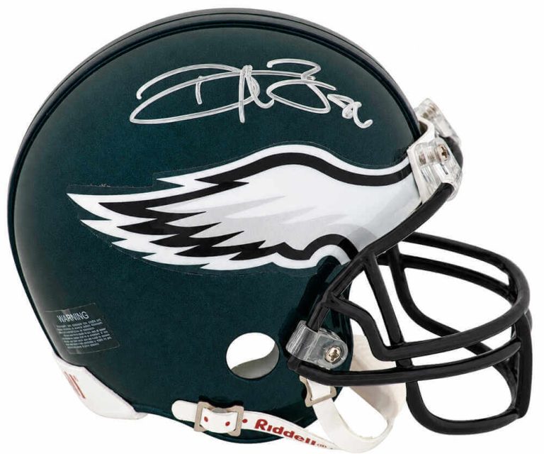 Reggie Brown Signed Philadelphia Eagles Riddell VSR4 Mini Helmet -(SCHWARTZ COA)