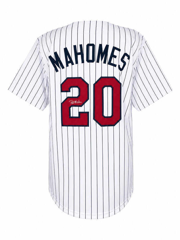 Pat (Patrick) Mahomes Sr. Signed White Pinstripe Custom Baseball Jersey (SS COA)