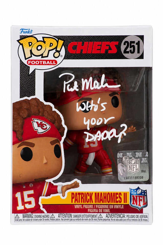 Pat Mahomes Sr. Signed Chiefs Funko Pop Doll #251 w/Who's Your Daddy? - (SS COA)