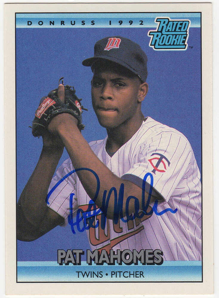 Pat Mahomes Sr. Signed Twins 1992 Donruss Rated RC Baseball Card #403 - (SS COA)