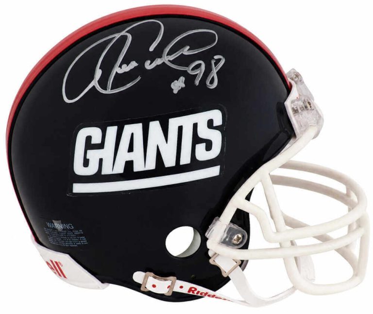 Jessie Armstead Signed NY Giants T/B Riddell (VSR4) Mini Helmet - (SCHWARTZ COA)