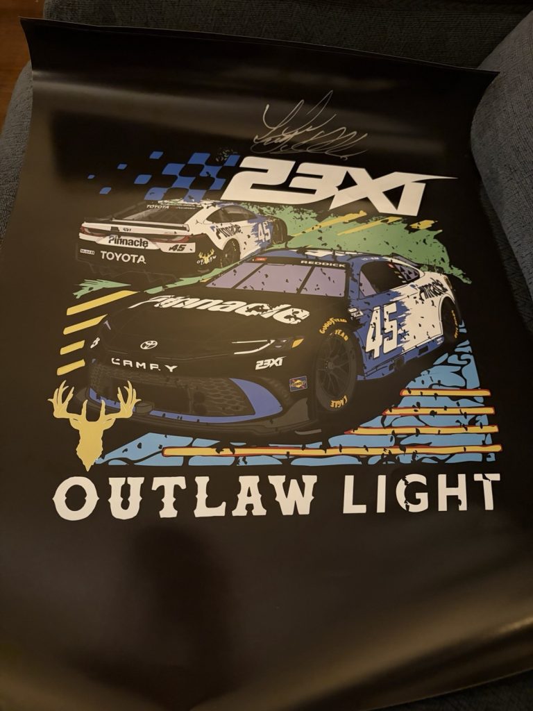 Tyler Reddick Signed 2026 NASCAR Poster Outlaw Light 23XI Racing
