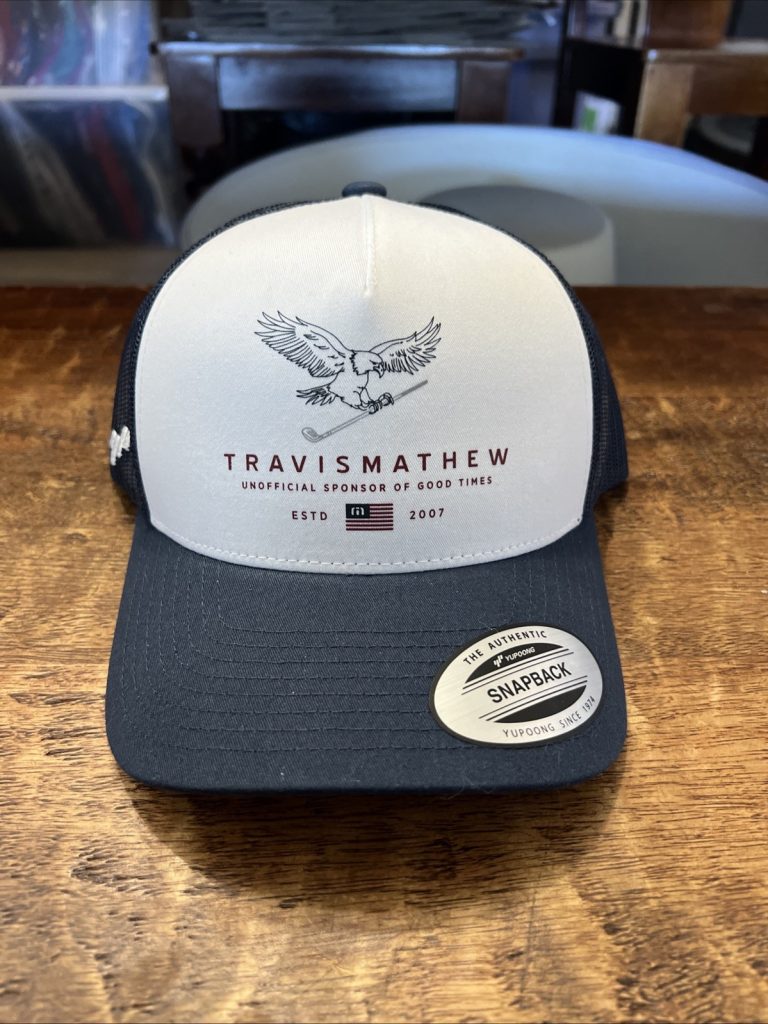Brand New SNAPBACK- EAGLE - GOLF- Travis Mathew- NAVY - WHITE- RED -California