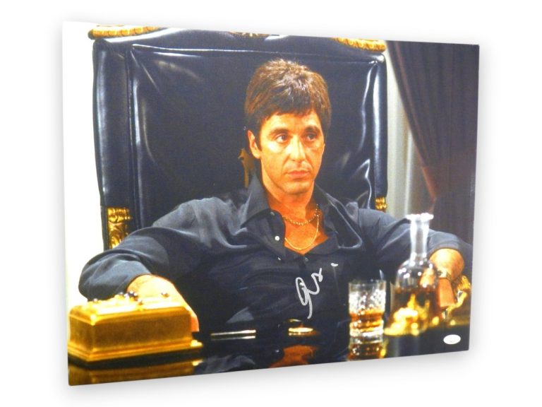 Al Pacino Signed Autographed 16X20 Canvas Photo Scarface in Chair JSA ZZ48231