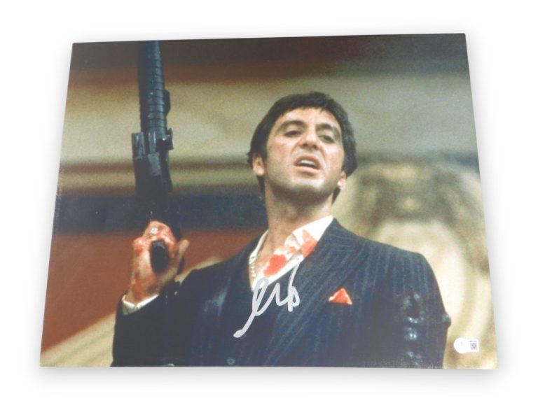 Al Pacino Signed Autographed 16X20 Canvas Photo Scarface Holding Gun BAS BW76769