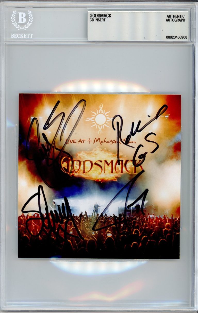 BAND SIGNED Godsmack LIVE AT THE MOHEGAN SUN CD Album Card BAS Beckett COA AUTO