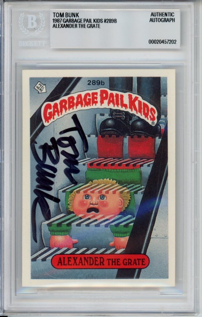 Tom Bunk SIGNED 1987 Topps Garbage Pail Kids GPK Alexander The BAS Beckett AUTO