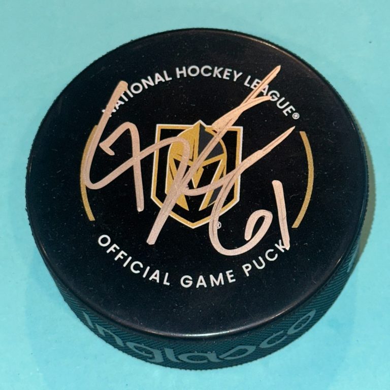 MARK STONE Signed Vegas GOLDEN KNIGHTS Official GAME Puck Beckett BAS