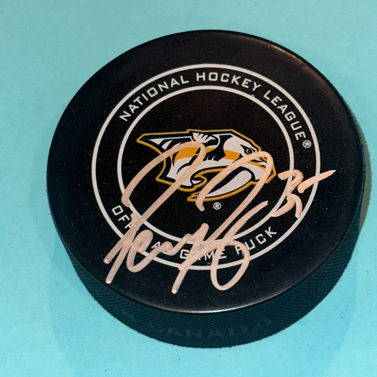 PEKKA RINNE Signed Nashville PREDATORS Official GAME Puck Beckett (BAS)