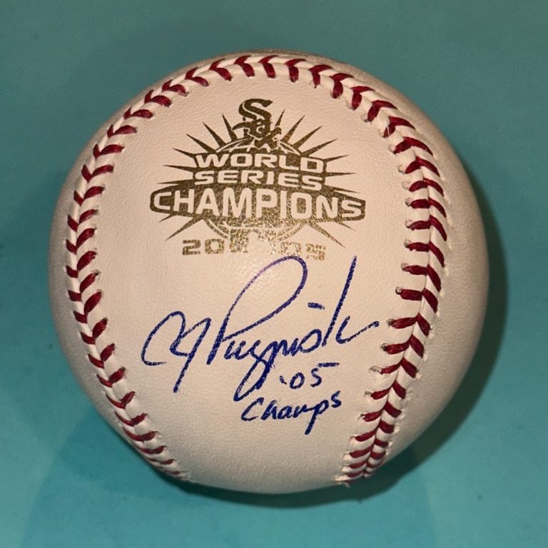 AJ PIERZYNSKI (Sox) Signed Official 2005 WORLD SERIES Baseball Beckett BAS w INS