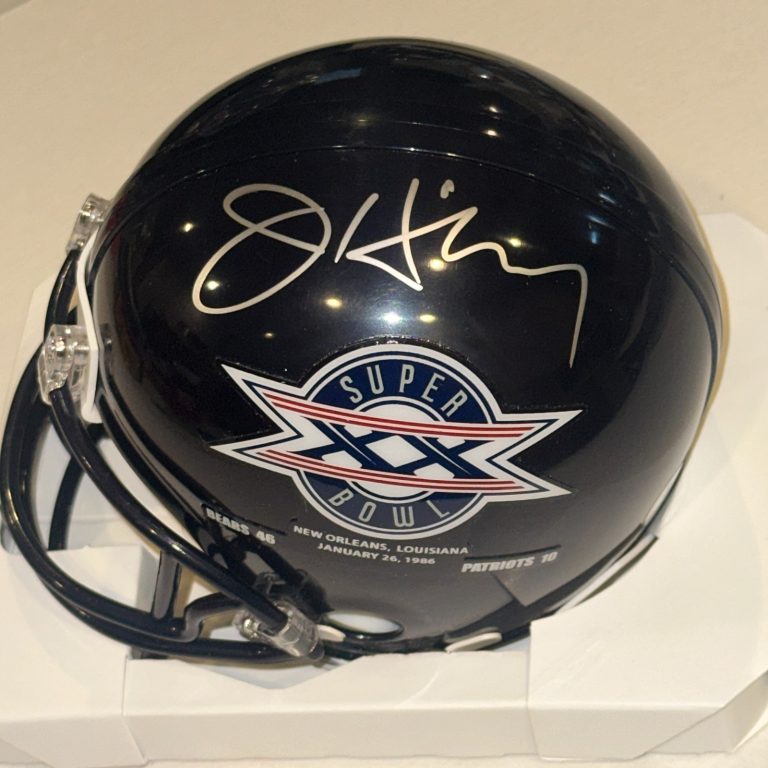 JAY HILGENBERG Signed Bears SUPER BOWL XX Mini-helmet Beckett (BAS)