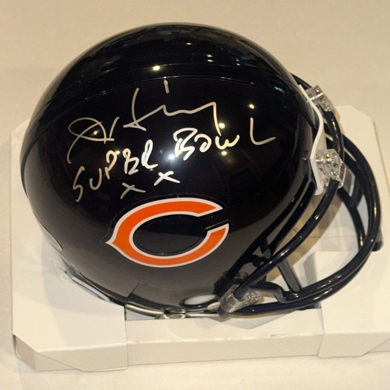 JAY HILGENBERG Signed Chicago BEARS Mini-helmet w/ Inscription Beckett Auth BAS
