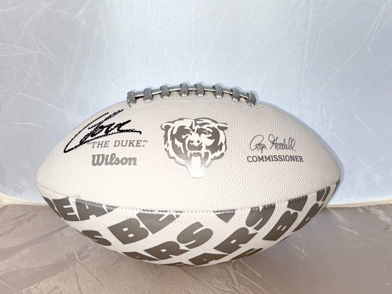 Colston Loveland signed Chicago Bears Logo Football autographed JSA Witnessed