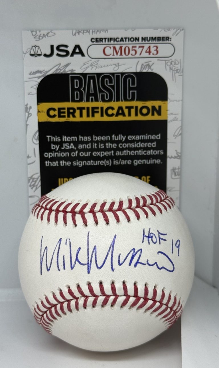 Mike Mussina Yankees Orioles signed MLB Baseball Ball W/ HOF Inscription JSA