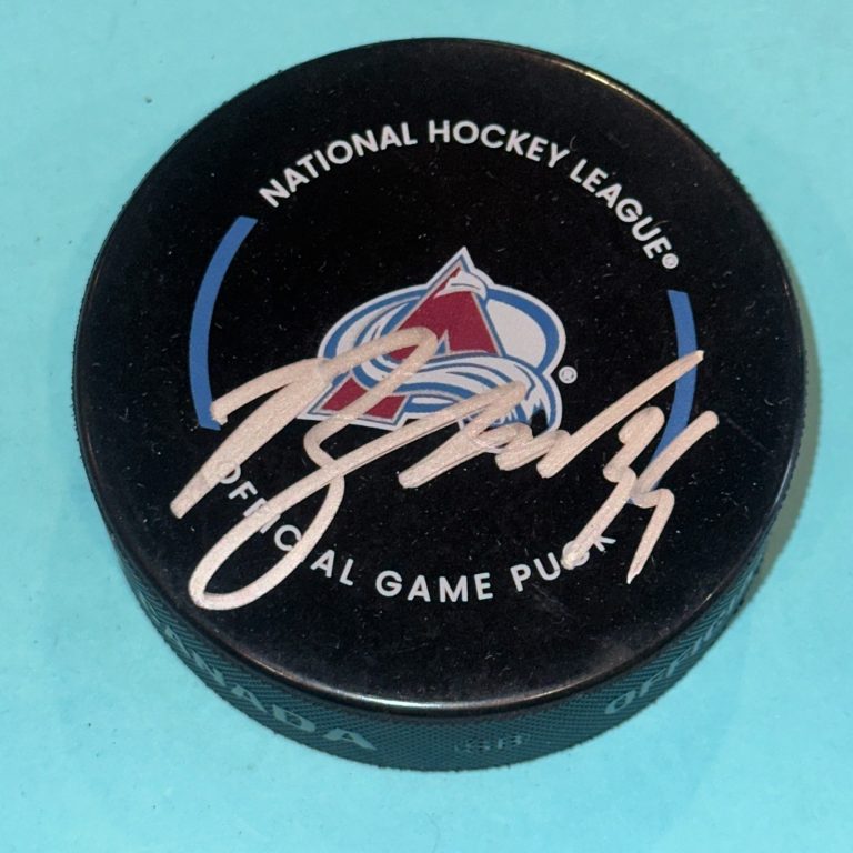 MacKENZIE BLACKWOOD Signed Colorado AVALANCHE Official GAME Puck Beckett (BAS)