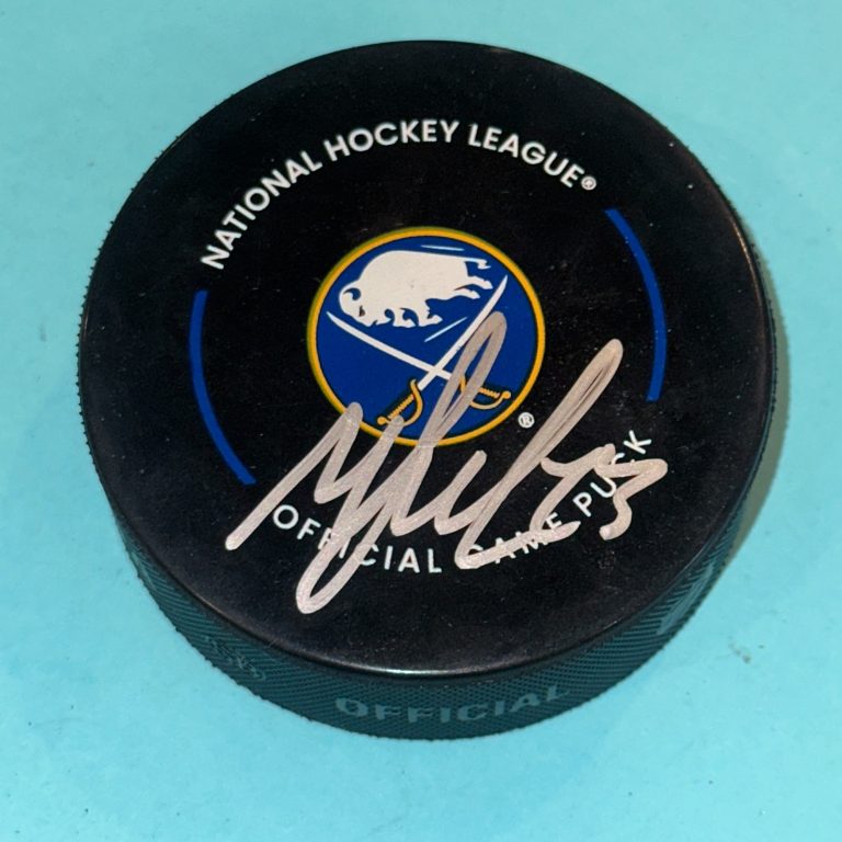 MATTIAS SAMUELSSON Signed Buffalo SABRES Official GAME Puck Beckett (BAS)