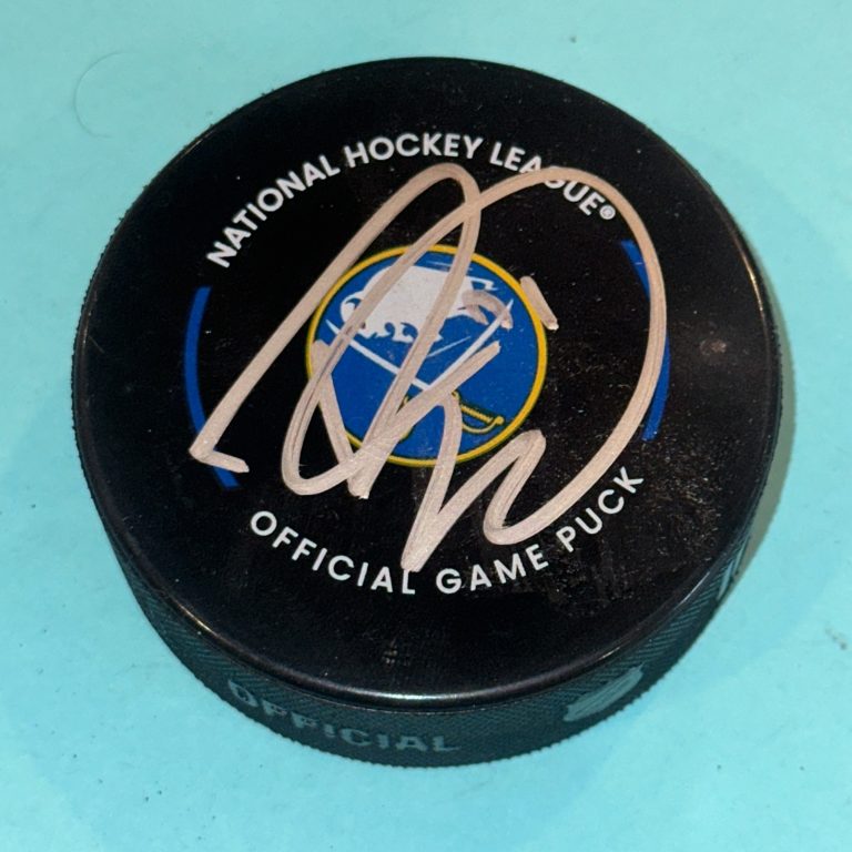 RYAN McLEOD Signed Buffalo SABRES Official GAME Puck Beckett (BAS)