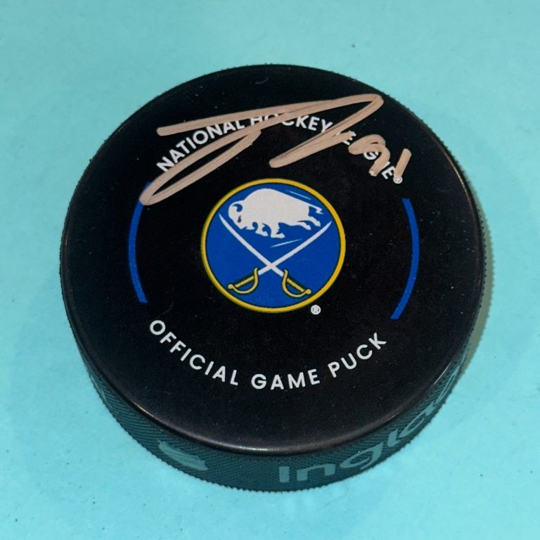 JOSH DOAN Signed Buffalo SABRES Official GAME Puck Beckett (BAS)