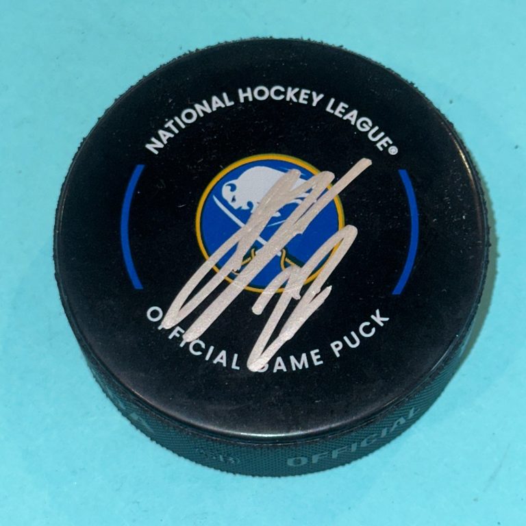 JACK QUINN Signed Buffalo SABRES Official GAME Puck Beckett (BAS)